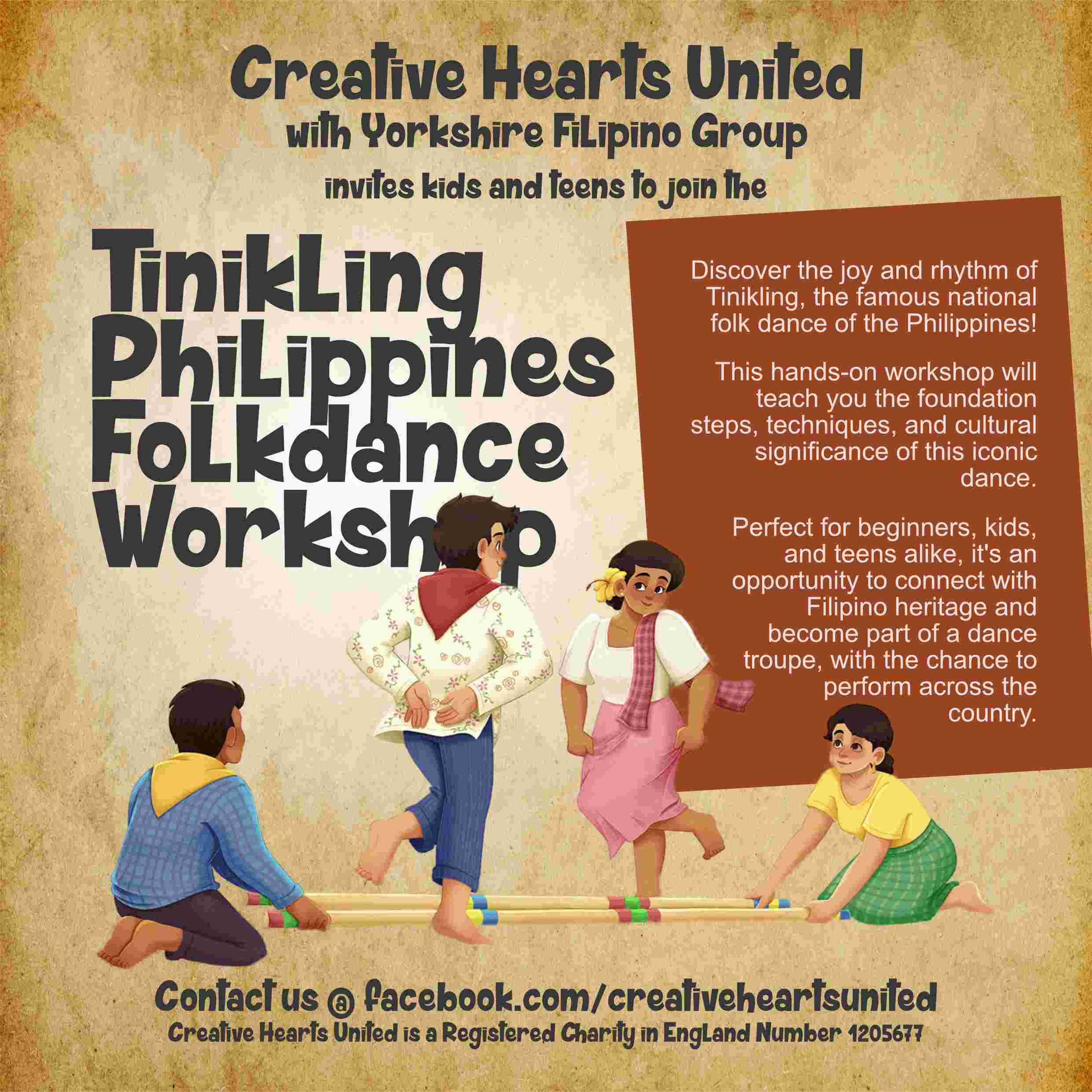 Creative Hearts United Tinikling Folkdance Workshop Yorkshire Leeds Filipino Community Group