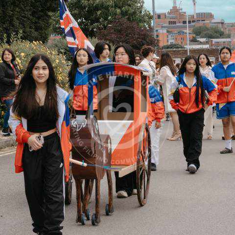 Creative Hearts United. The Kalesa, a miniaturise version of a traditional Filipino Horse Drawn Carriage created by Ronald Chu, at the Leeds Barrio Fiesta 2023.