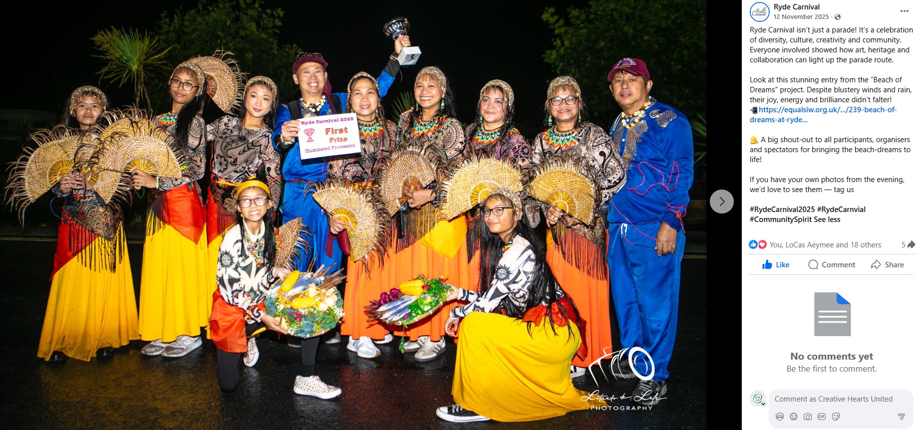 Screenshot of Ryde Carnival Facebook feed last12 Nov 2025.