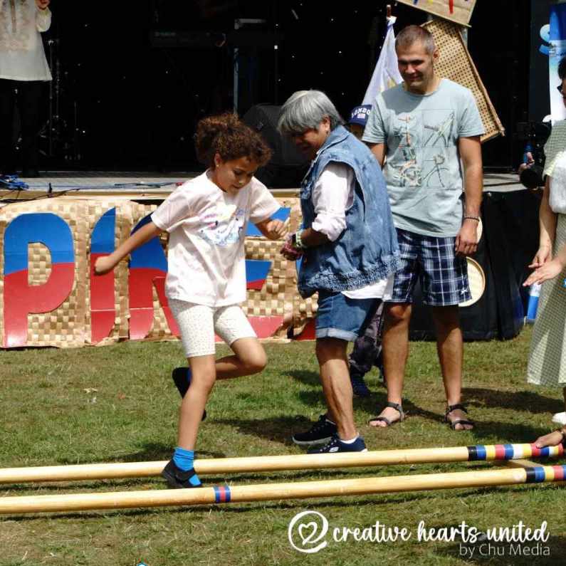 Members of the audience tried the Tinikling folkdance at Cheshire East Bario Fiesta