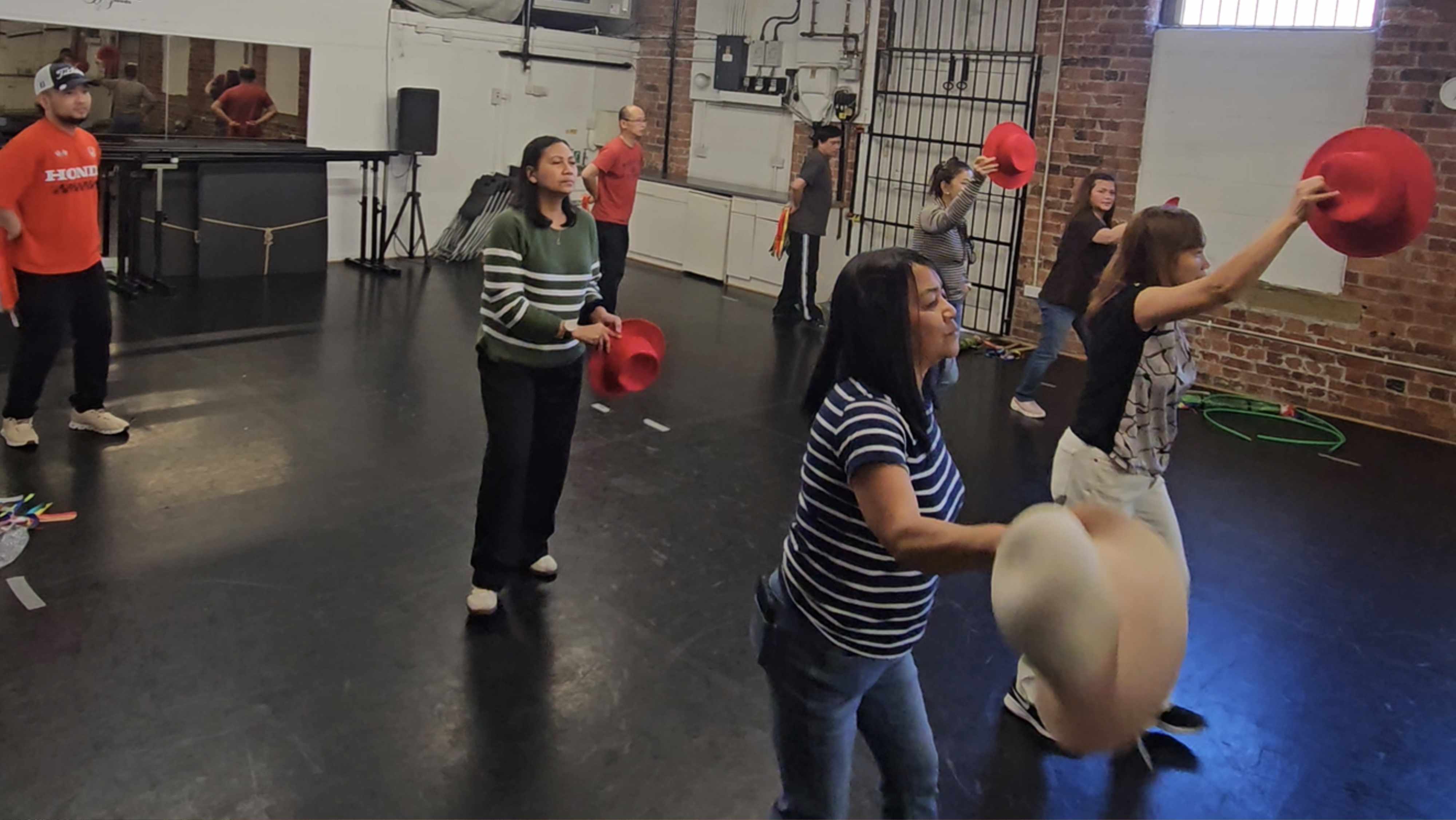 Working through the dance pattern one beat at a time.