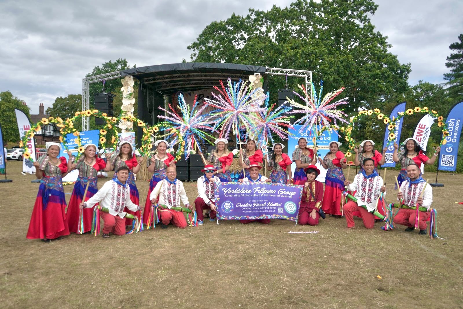 The YFG Cultural Dance Troupe posed at after their performance at Cheshire East Barrio Fiesta 2026.