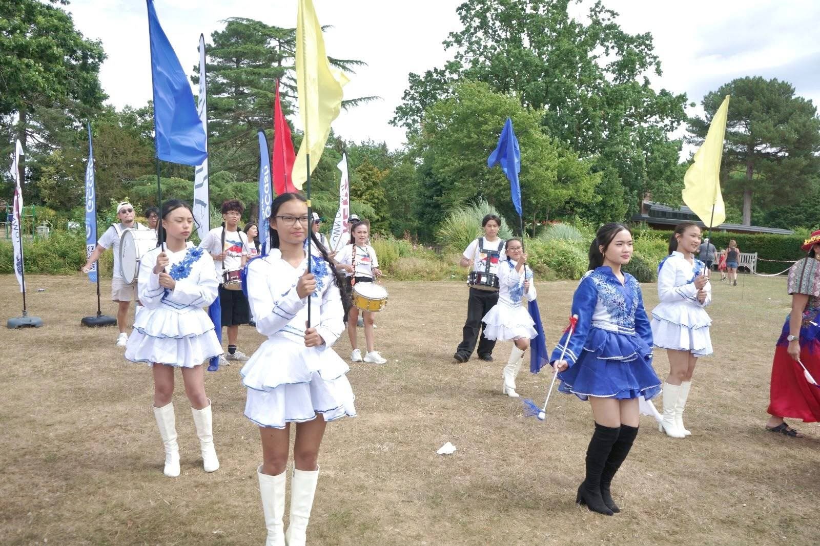 NJr Drum and Flags Corps We supported the NJr Drum and Flag Corps’ participation in Barrio Fiesta in Cheshire East 2026, providing opportunities for young performers to showcase their talents while celebrating Filipino culture and community heritage.